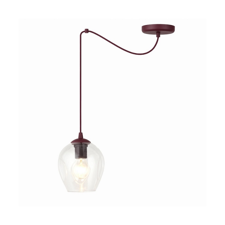 Lampa wisząca LEVEL 1 BURGUNDY TRANSPARENT - Emibig