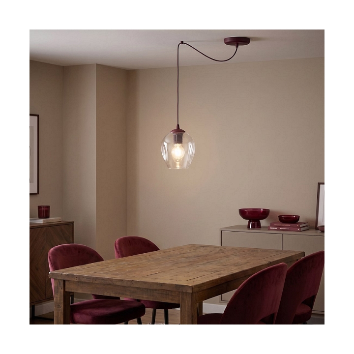 Lampa wisząca LEVEL 1 BURGUNDY TRANSPARENT - Emibig