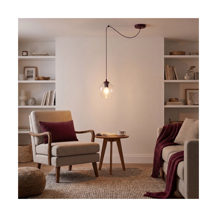 Lampa wisząca LEVEL 1 BURGUNDY TRANSPARENT - Emibig