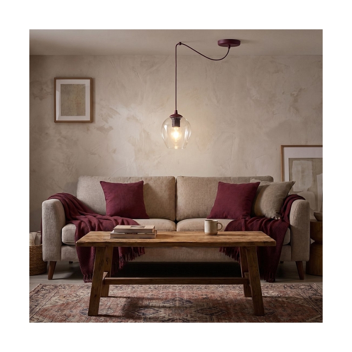 Lampa wisząca LEVEL 1 BURGUNDY TRANSPARENT - Emibig