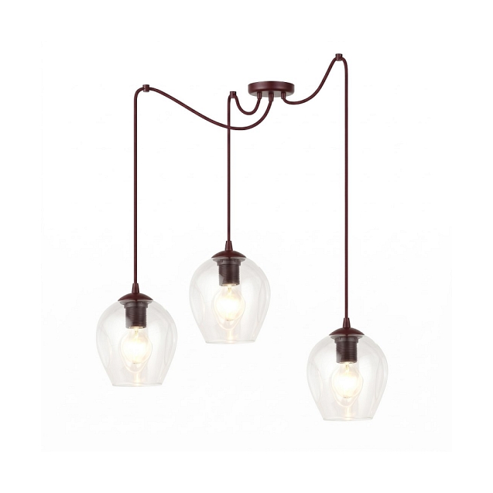 Lampa wisząca LEVEL 3 BURGUNDY TRANSPARENT - Emibig
