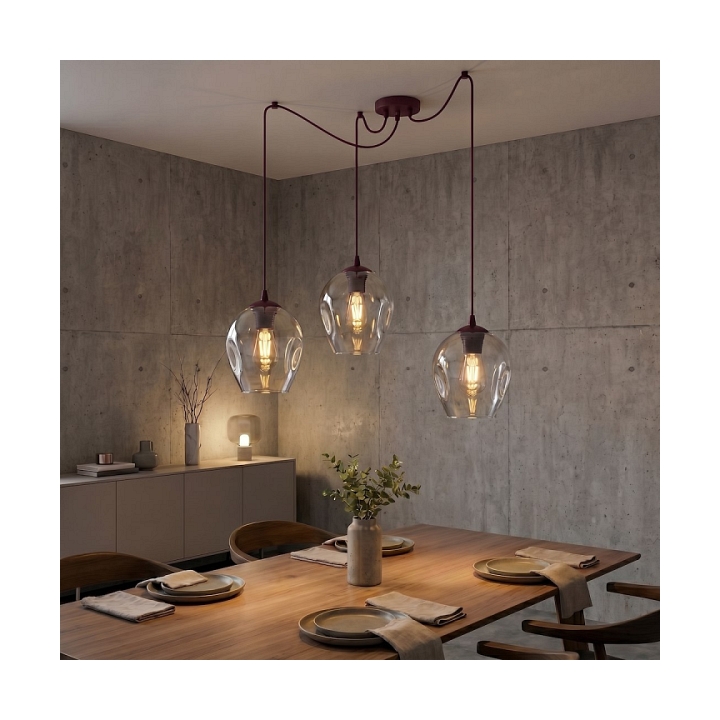Lampa wisząca LEVEL 3 BURGUNDY TRANSPARENT - Emibig