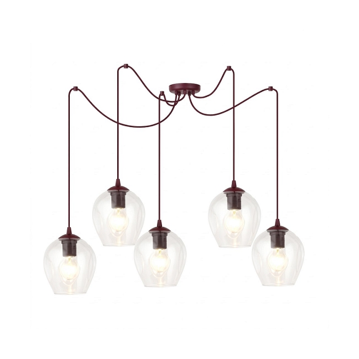 Lampa wisząca LEVEL 5 BURGUNDY TRANSPARENT - Emibig
