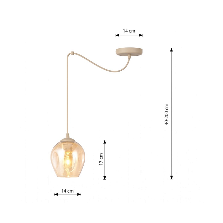 Lampa wisząca LEVEL 1 MOKKA AMBER - Emibig