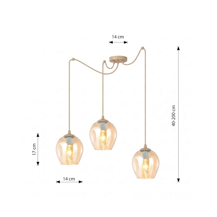 Lampa wisząca LEVEL 3 MOKKA AMBER - Emibig