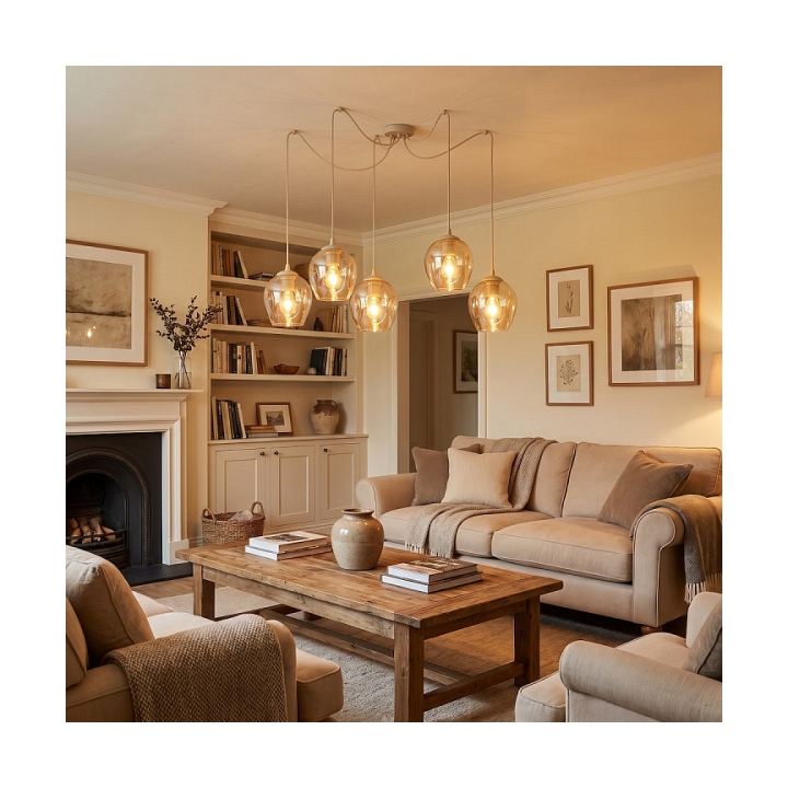 Lampa wisząca LEVEL 5 MOKKA AMBER - Emibig