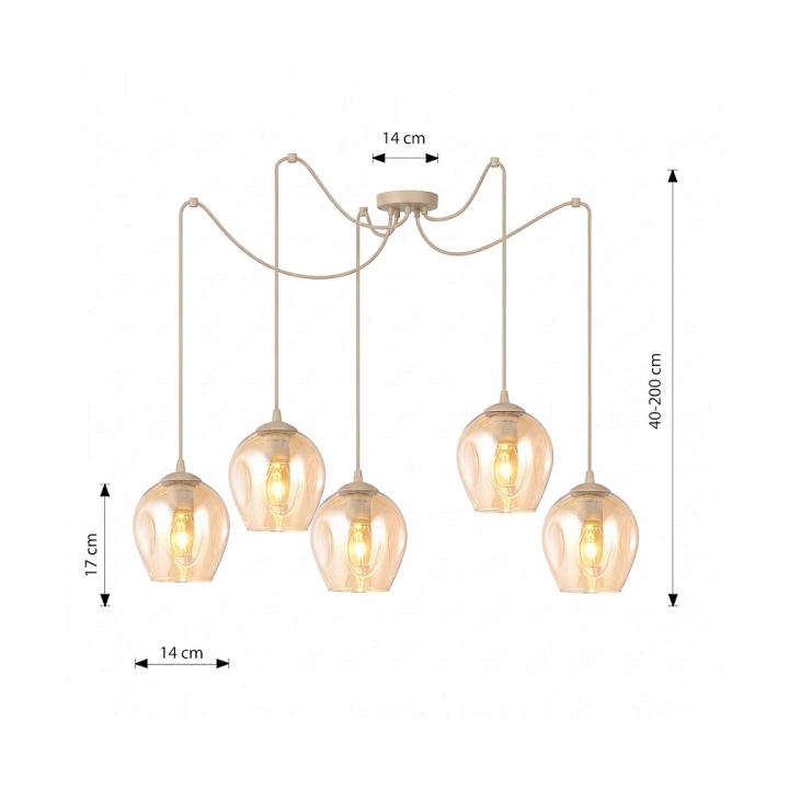 Lampa wisząca LEVEL 5 MOKKA AMBER - Emibig