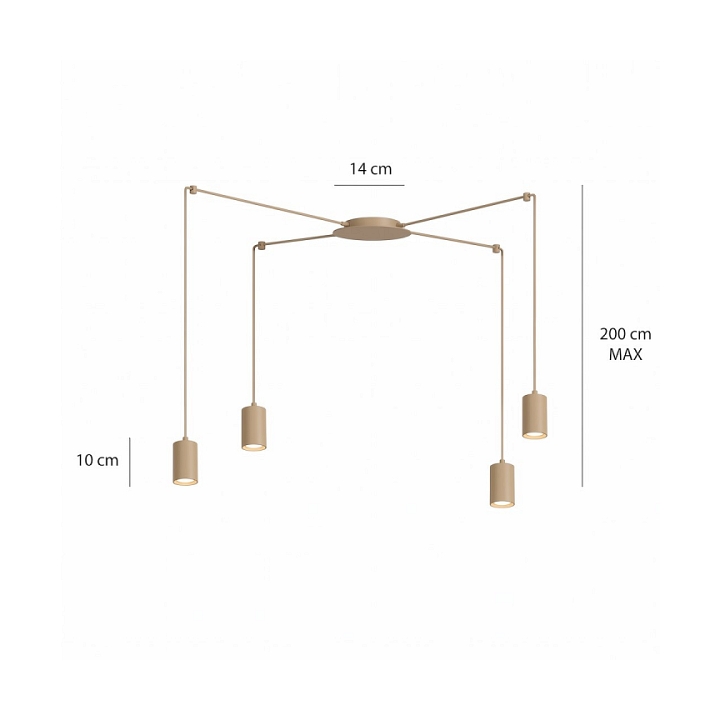 Lampa wisząca TRAKER 4 MOKKA - Emibig