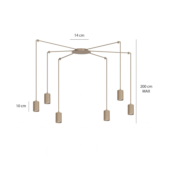 Lampa wisząca TRAKER 6 MOKKA - Emibig