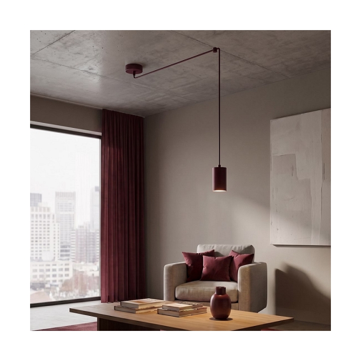 Lampa wisząca TRAKER 1 BURGUNDY - Emibig