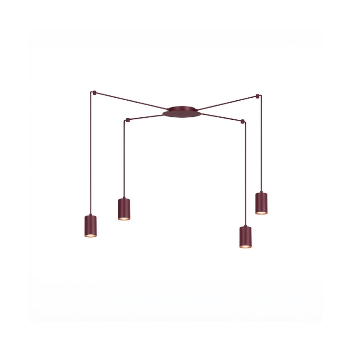 Lampa wisząca TRAKER 4 BURGUNDY - Emibig