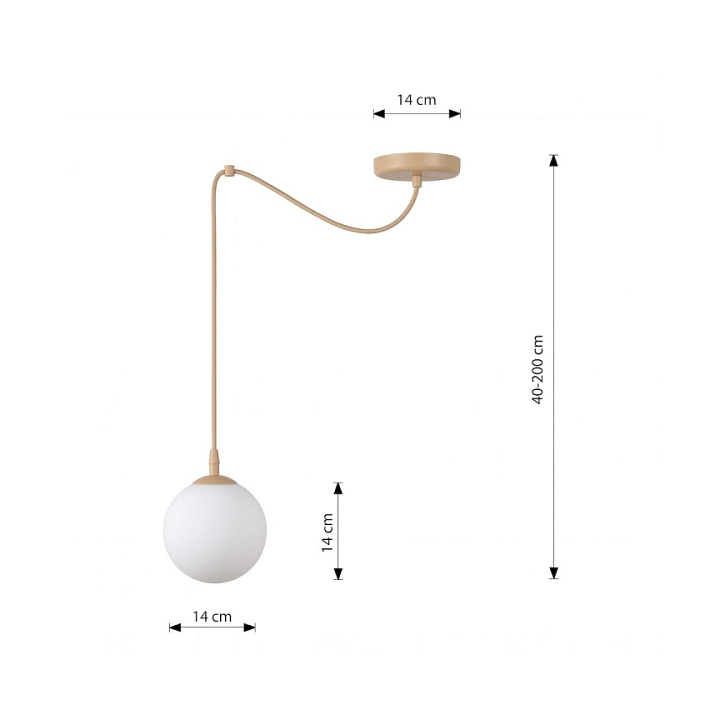 Lampa wisząca GIGI 1 MOKKA OPAL - Emibig