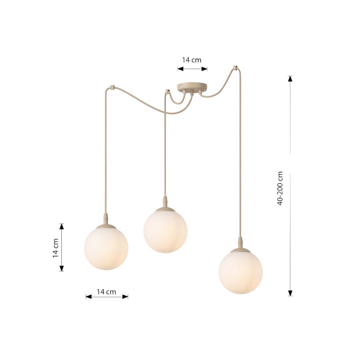 Lampa wisząca GIGI 3 MOKKA OPAL - Emibig