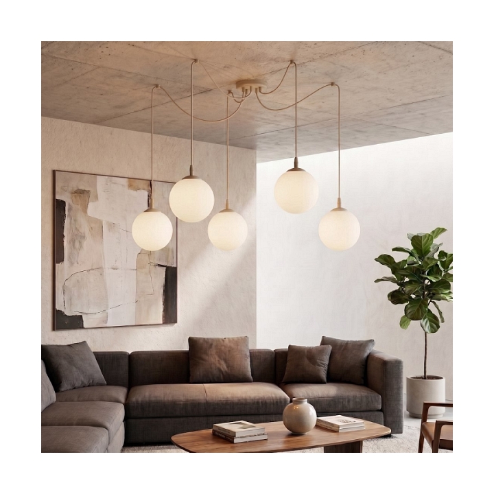 Lampa wisząca GIGI 5 MOKKA OPAL - Emibig
