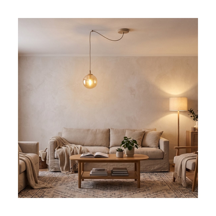 Lampa wisząca GIGI 1 MOKKA AMBER - Emibig