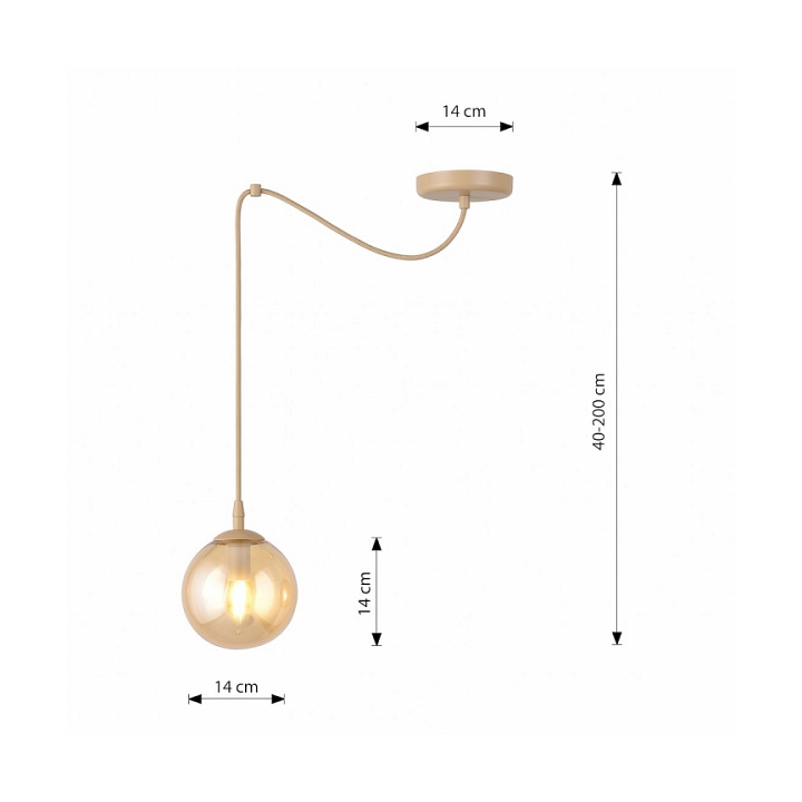 Lampa wisząca GIGI 1 MOKKA AMBER - Emibig