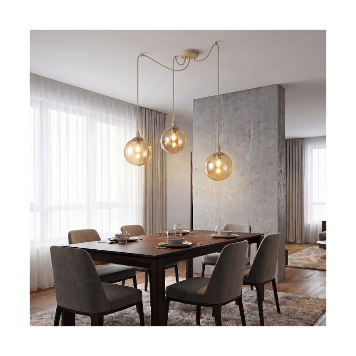 Lampa wisząca GIGI 3 MOKKA AMBER - Emibig