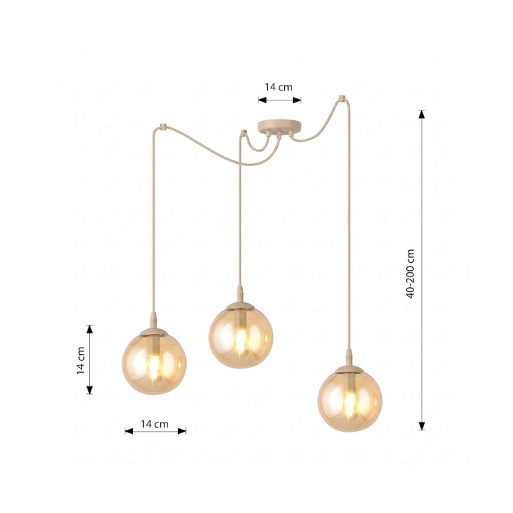 Lampa wisząca GIGI 3 MOKKA AMBER - Emibig