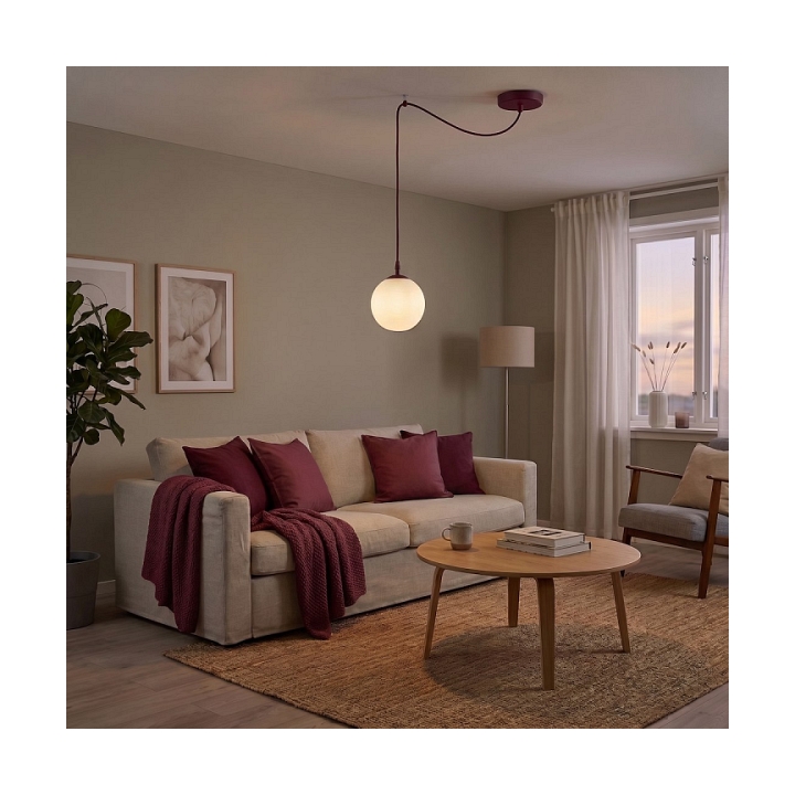 Lampa wisząca GIGI 1 BURGUNDY OPAL - Emibig