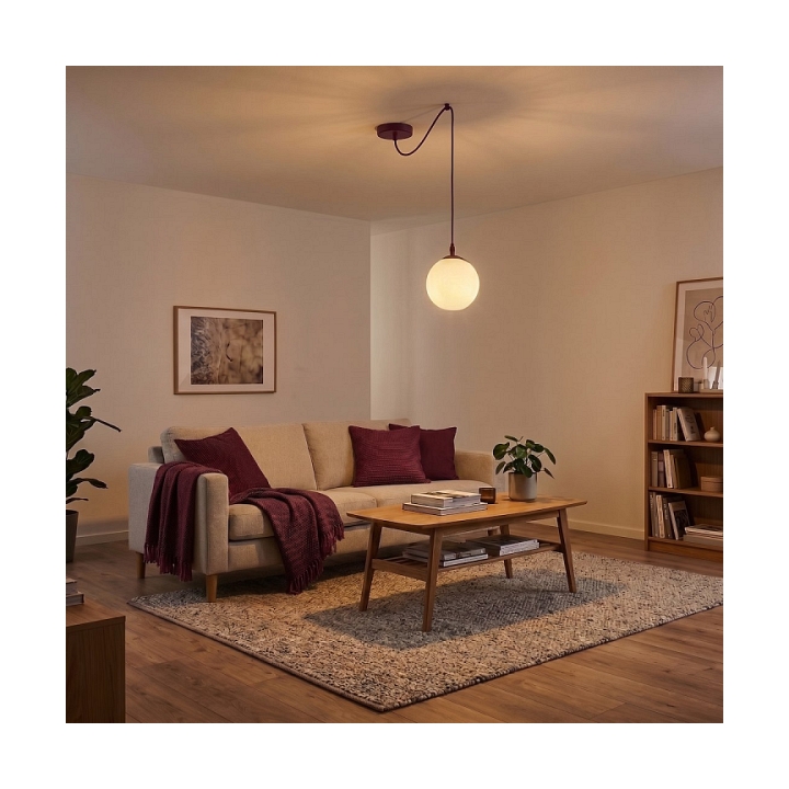 Lampa wisząca GIGI 1 BURGUNDY OPAL - Emibig