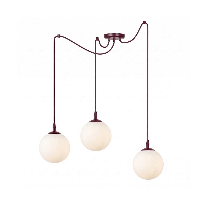 Lampa wisząca GIGI 3 BURGUNDY OPAL - Emibig