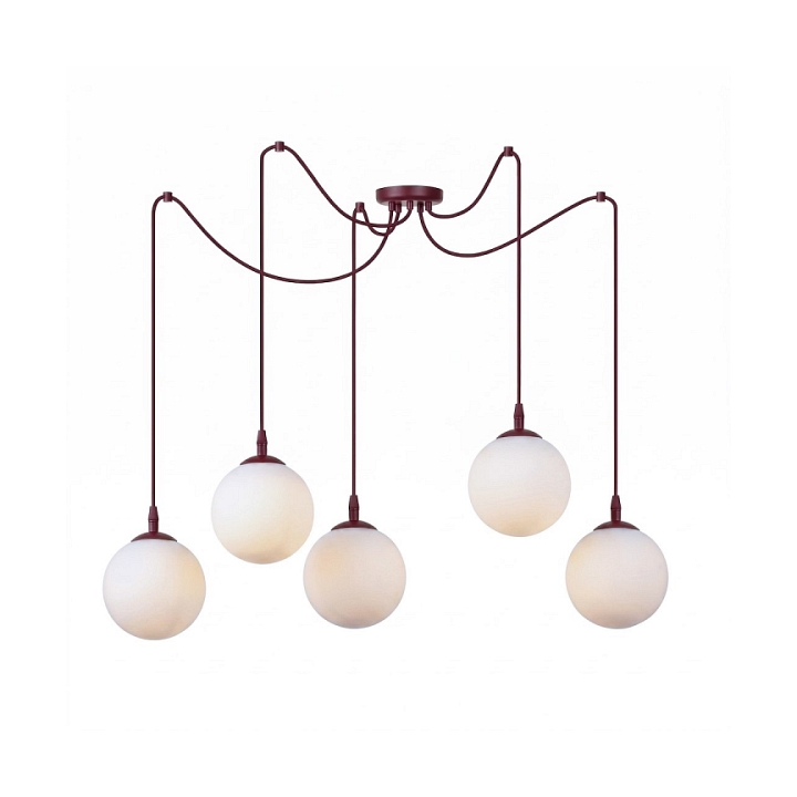 Lampa wisząca GIGI 5 BURGUNDY OPAL - Emibig
