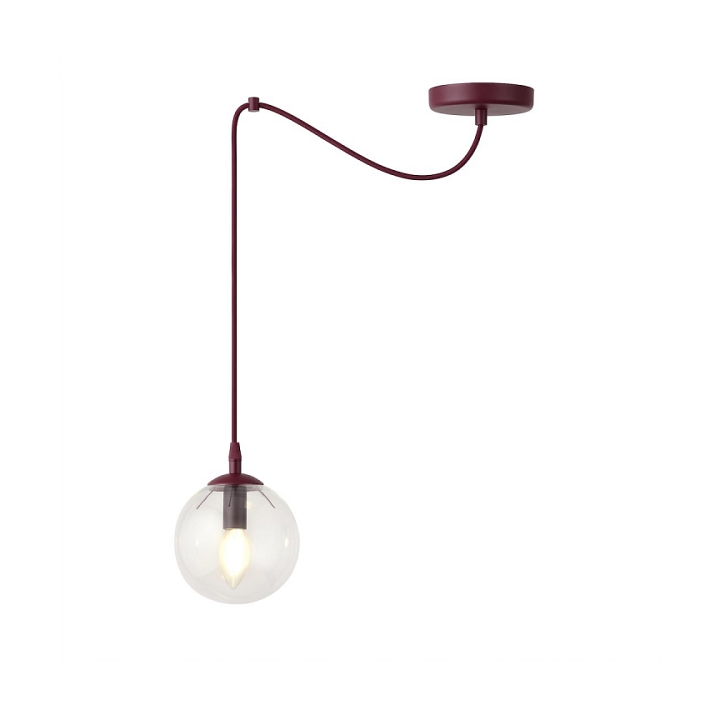 Lampa wisząca GIGI 1 BURGUNDY TRANSPARENT - Emibig