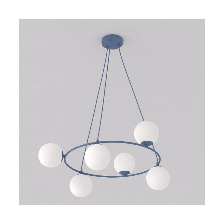 Lampa wisząca AZURA 6 DUSTY BLUE OPAL - Emibig