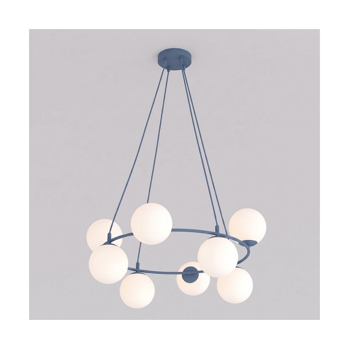 Lampa wisząca AZURA 8 DUSTY BLUE OPAL - Emibig