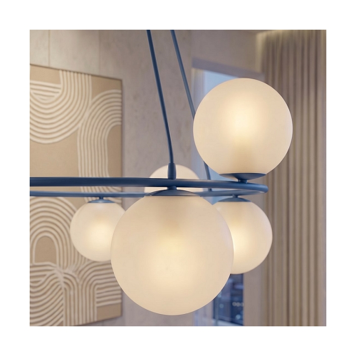 Lampa wisząca AZURA 8 DUSTY BLUE OPAL - Emibig