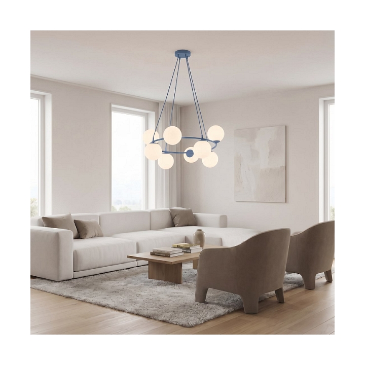 Lampa wisząca AZURA 8 DUSTY BLUE OPAL - Emibig