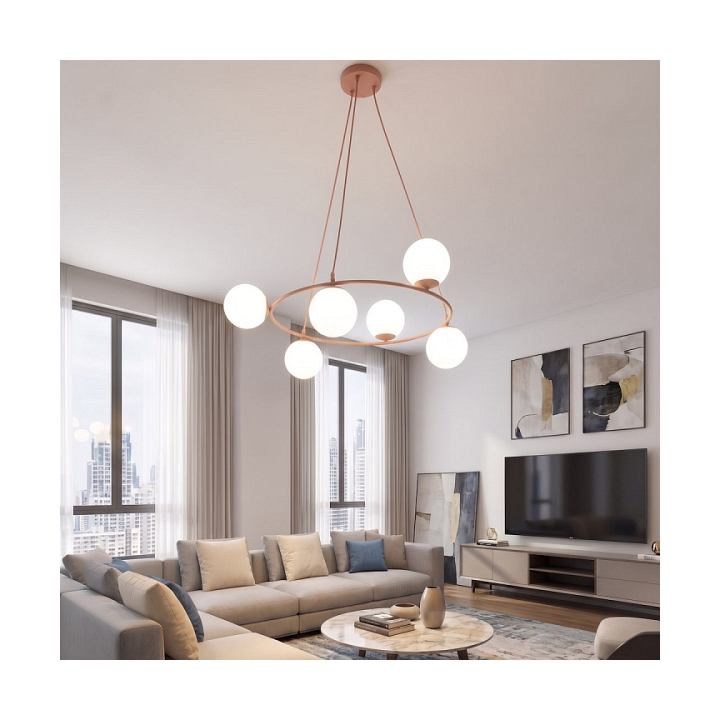 Lampa wisząca AZURA 6 CORAL OPAL - Emibig