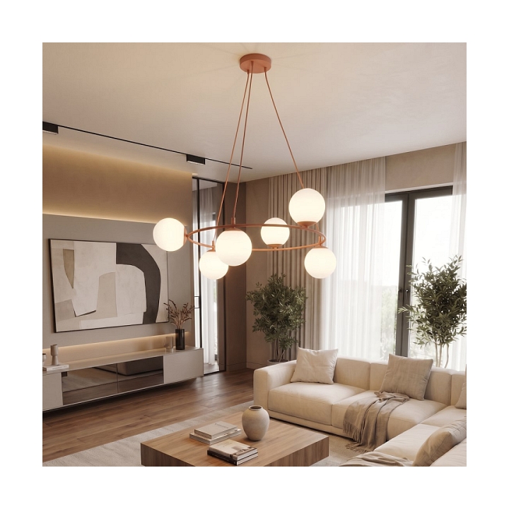Lampa wisząca AZURA 6 CORAL OPAL - Emibig