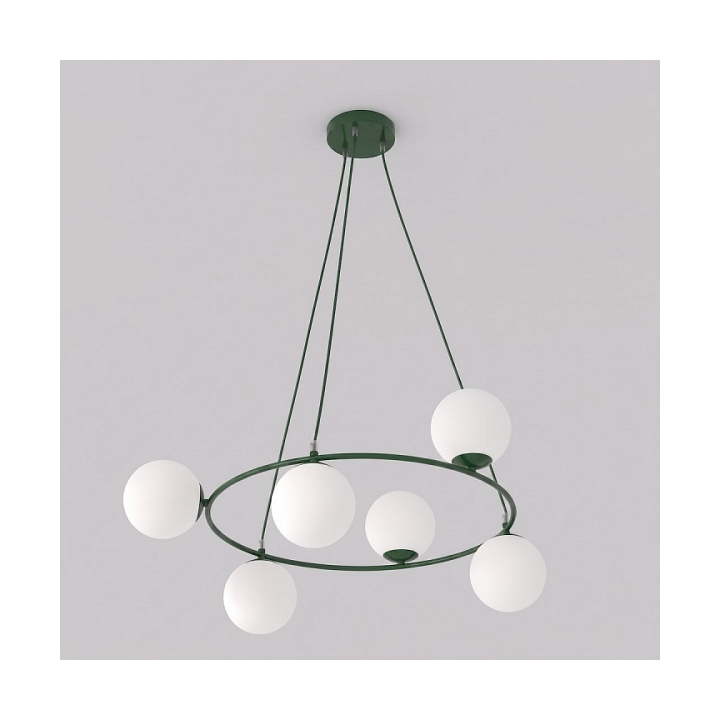 Lampa wisząca AZURA 6 OLIVE GREEN OPAL - Emibig
