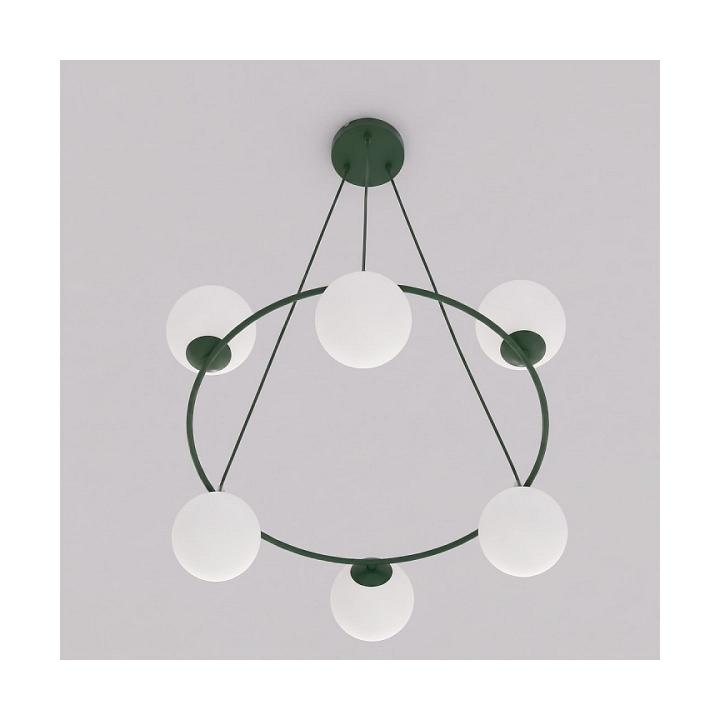 Lampa wisząca AZURA 6 OLIVE GREEN OPAL - Emibig