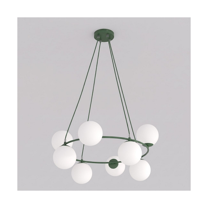 Lampa wisząca AZURA 8 OLIVE GREEN OPAL - Emibig