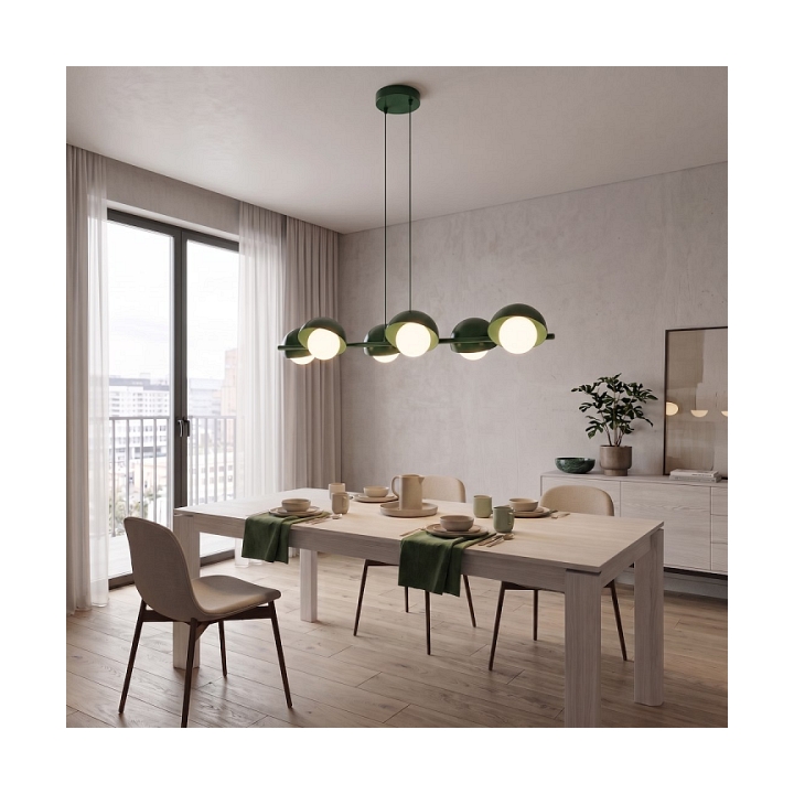 Lampa wisząca BOOM 6 OLIVE GREEN - Emibig