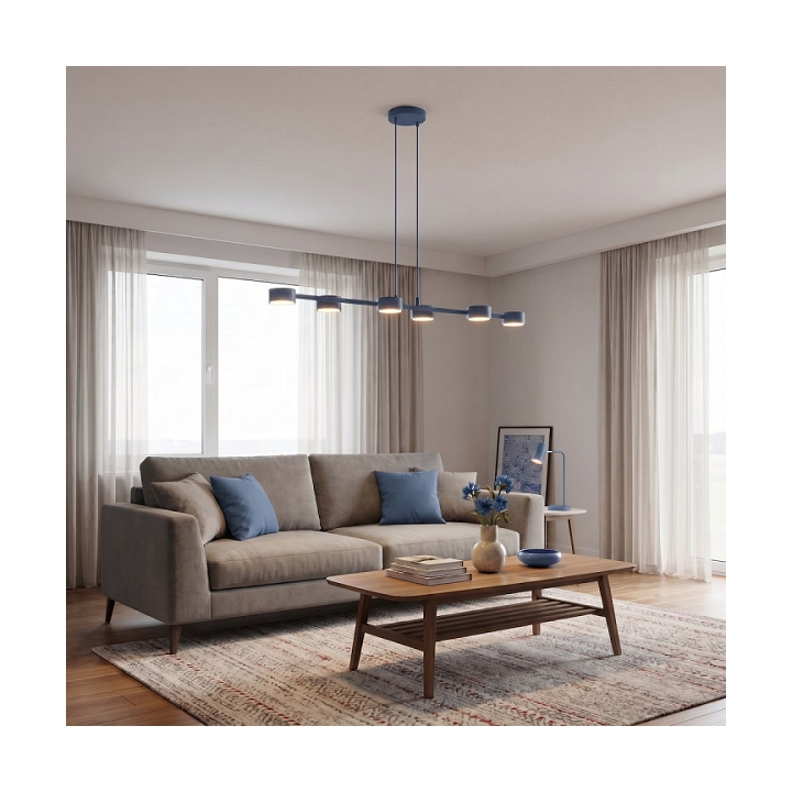 Lampa wisząca MEGARA 6 DUSTY BLUE - Emibig