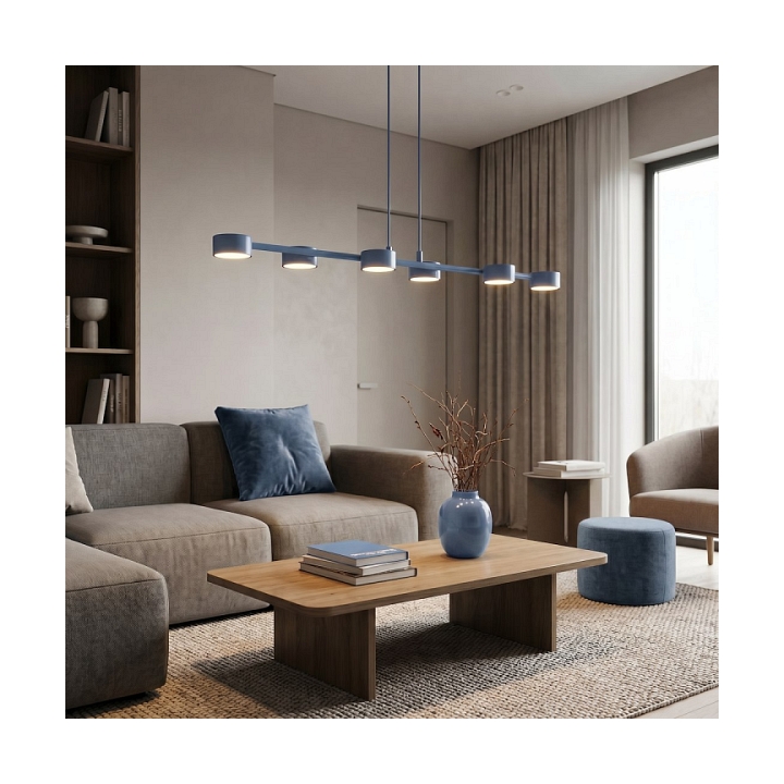 Lampa wisząca MEGARA 6 DUSTY BLUE - Emibig