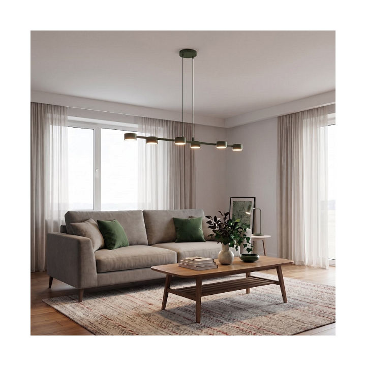 Lampa wisząca MEGARA 6 OLIVE GREEN - Emibig