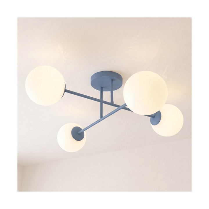 Lampa sufitowa ROMA 4 DUSTY BLUE OPAL - Emibig