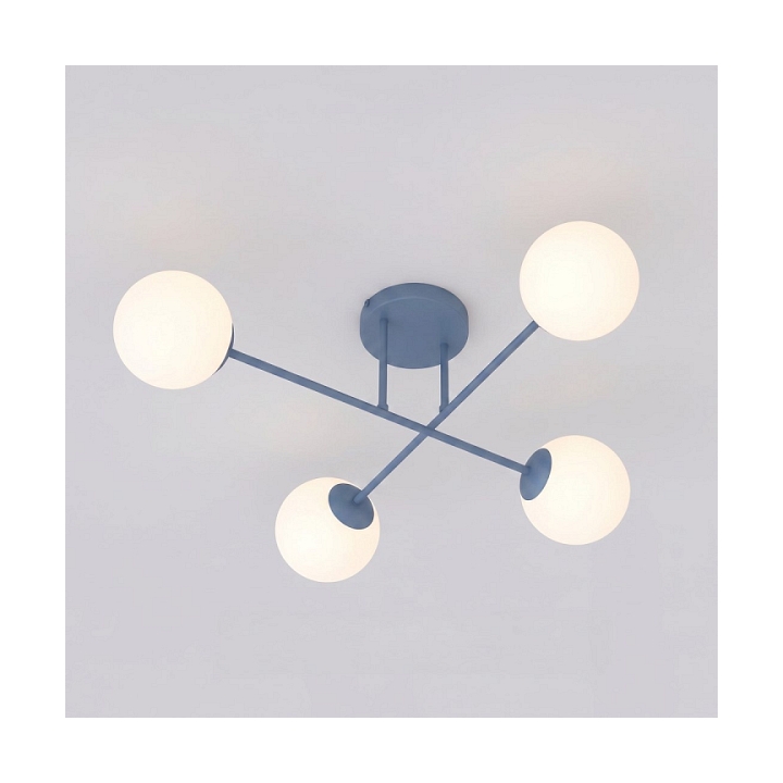 Lampa sufitowa ROMA 4 DUSTY BLUE OPAL - Emibig