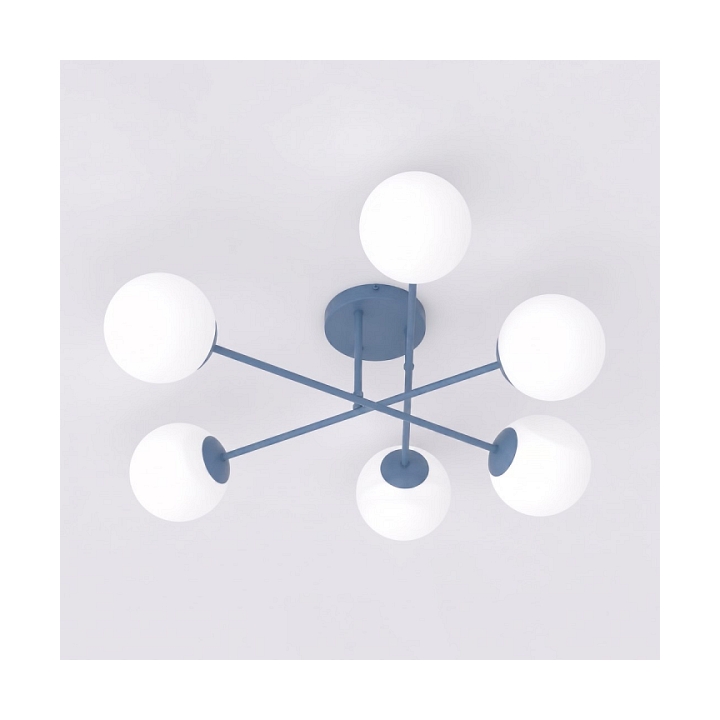 Lampa sufitowa ROMA 6 DUSTY BLUE OPAL - Emibig