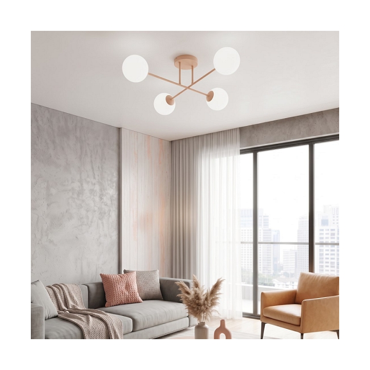 Lampa sufitowa ROMA 4 CORAL OPAL - Emibig