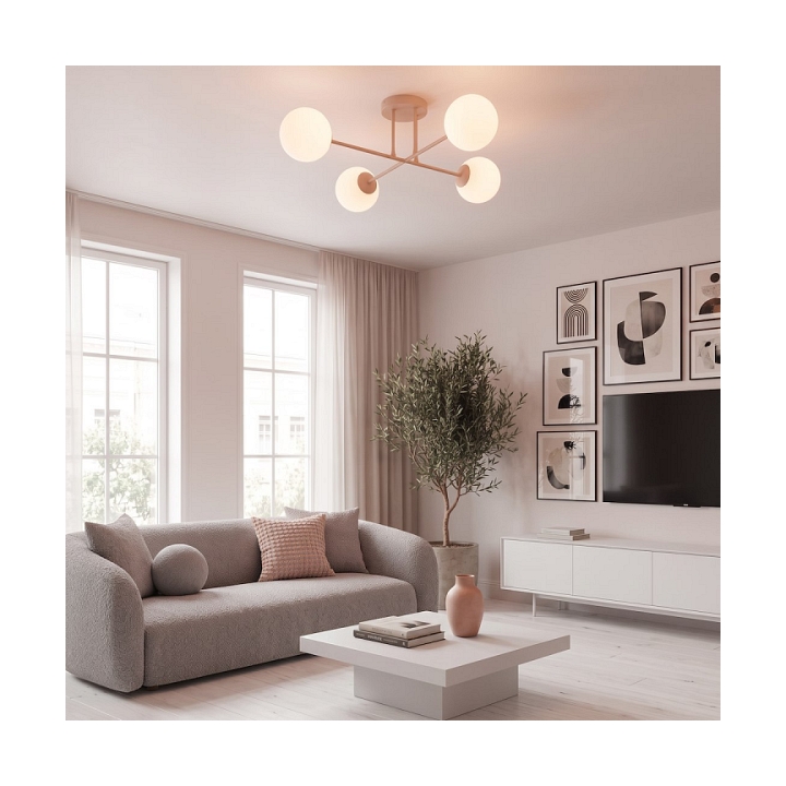 Lampa sufitowa ROMA 4 CORAL OPAL - Emibig