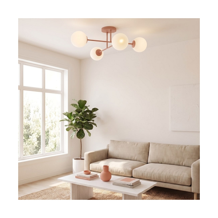 Lampa sufitowa ROMA 4 CORAL OPAL - Emibig