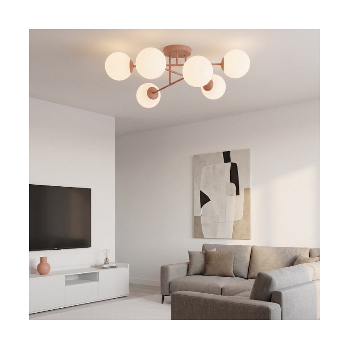 Lampa sufitowa ROMA 6 CORAL OPAL - Emibig