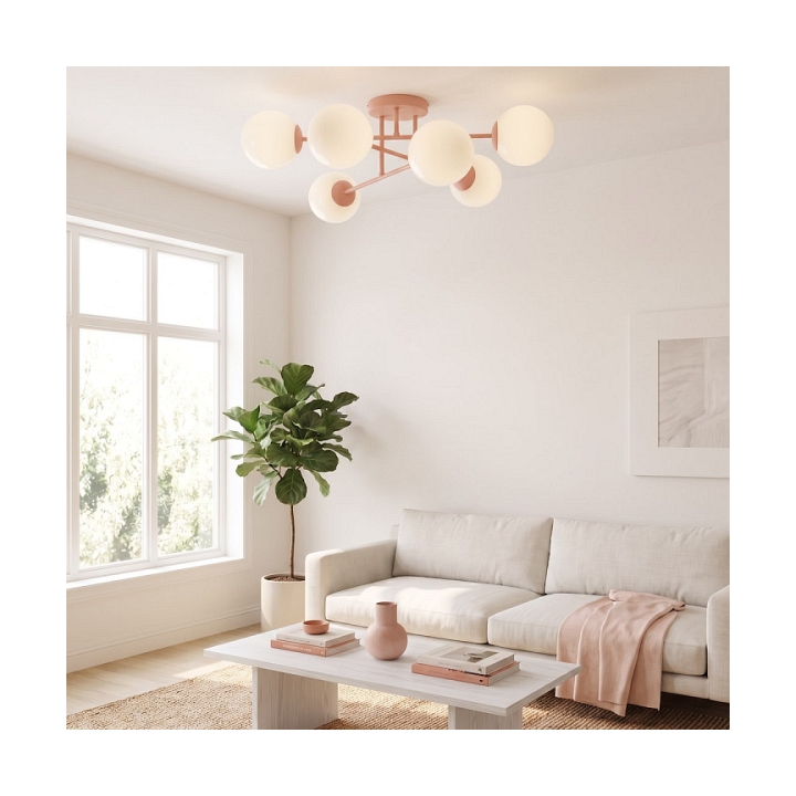 Lampa sufitowa ROMA 6 CORAL OPAL - Emibig