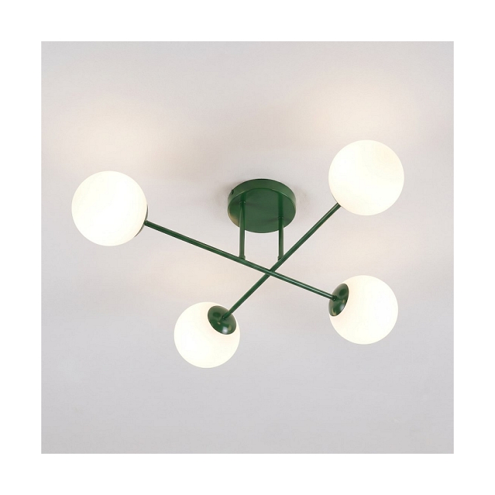 Lampa sufitowa ROMA 4 OLIVE GREEN OPAL - Emibig