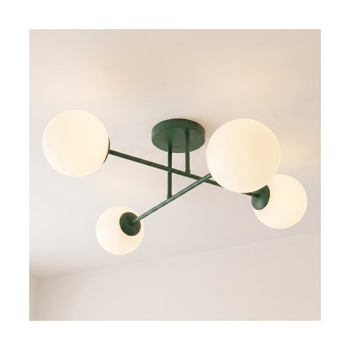 Lampa sufitowa ROMA 4 OLIVE GREEN OPAL - Emibig